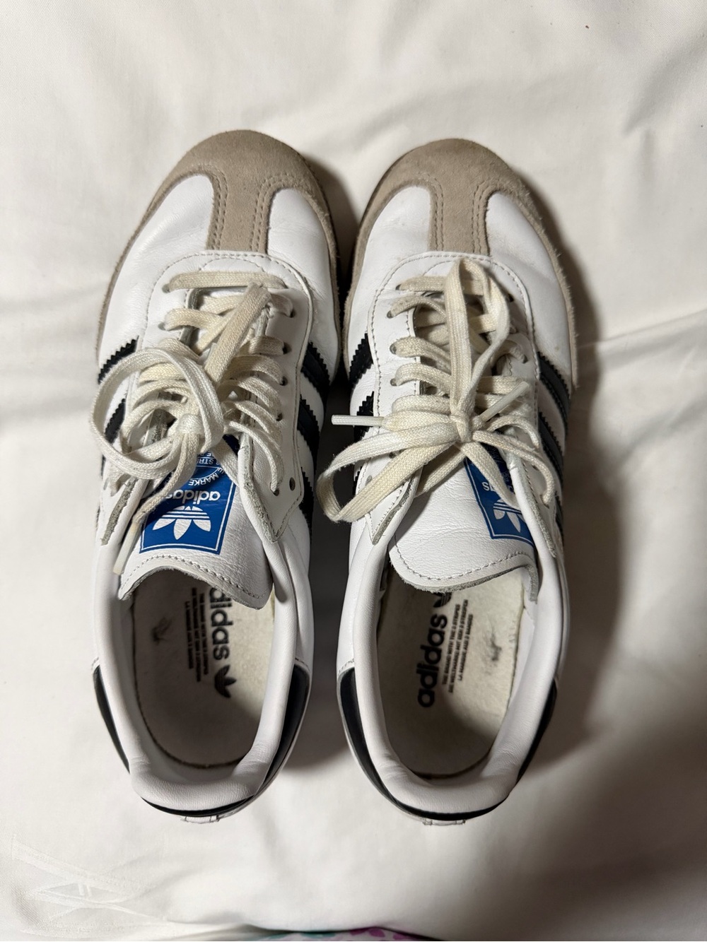 adidas White Black Classic Samba with Gum Sole - Picture 3 of 4